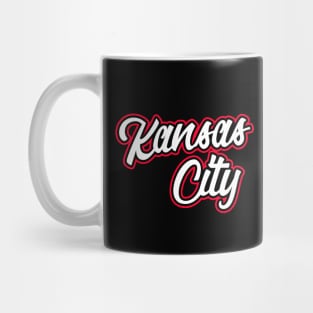 Vintage Kansas City White and Red Script For KCMO Locals Mug